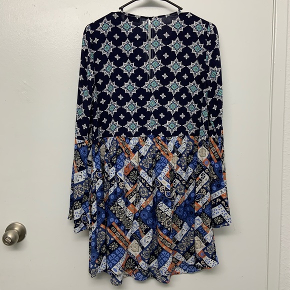 Umgee Boho Embroidery Long Sleeve Tunic Dress - Picture 3 of 7